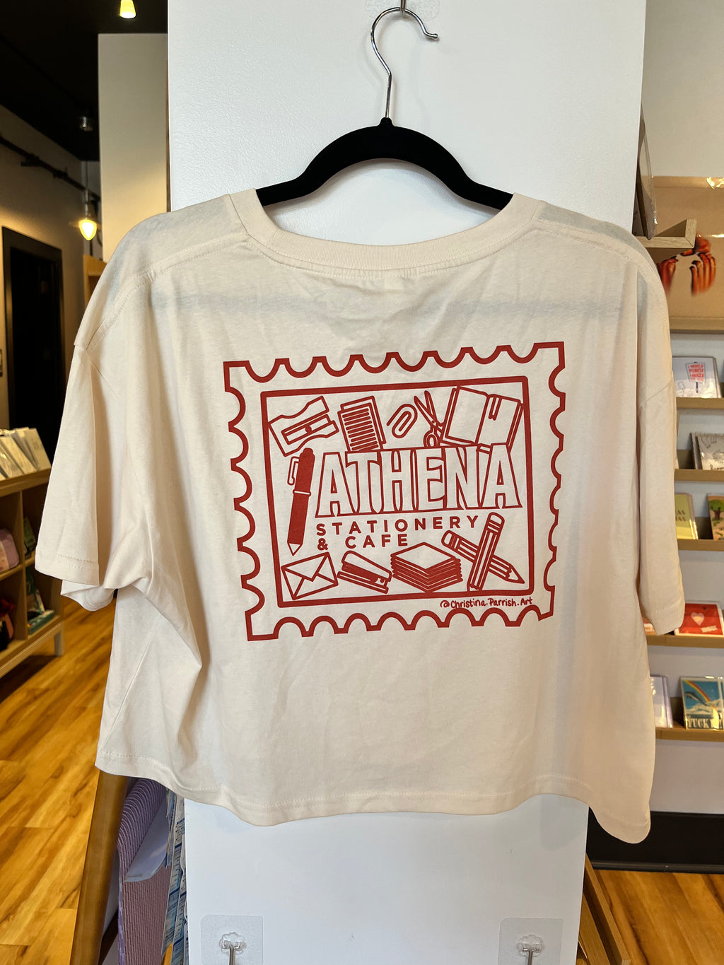 Crop Top Tee stamp design - blood orange
