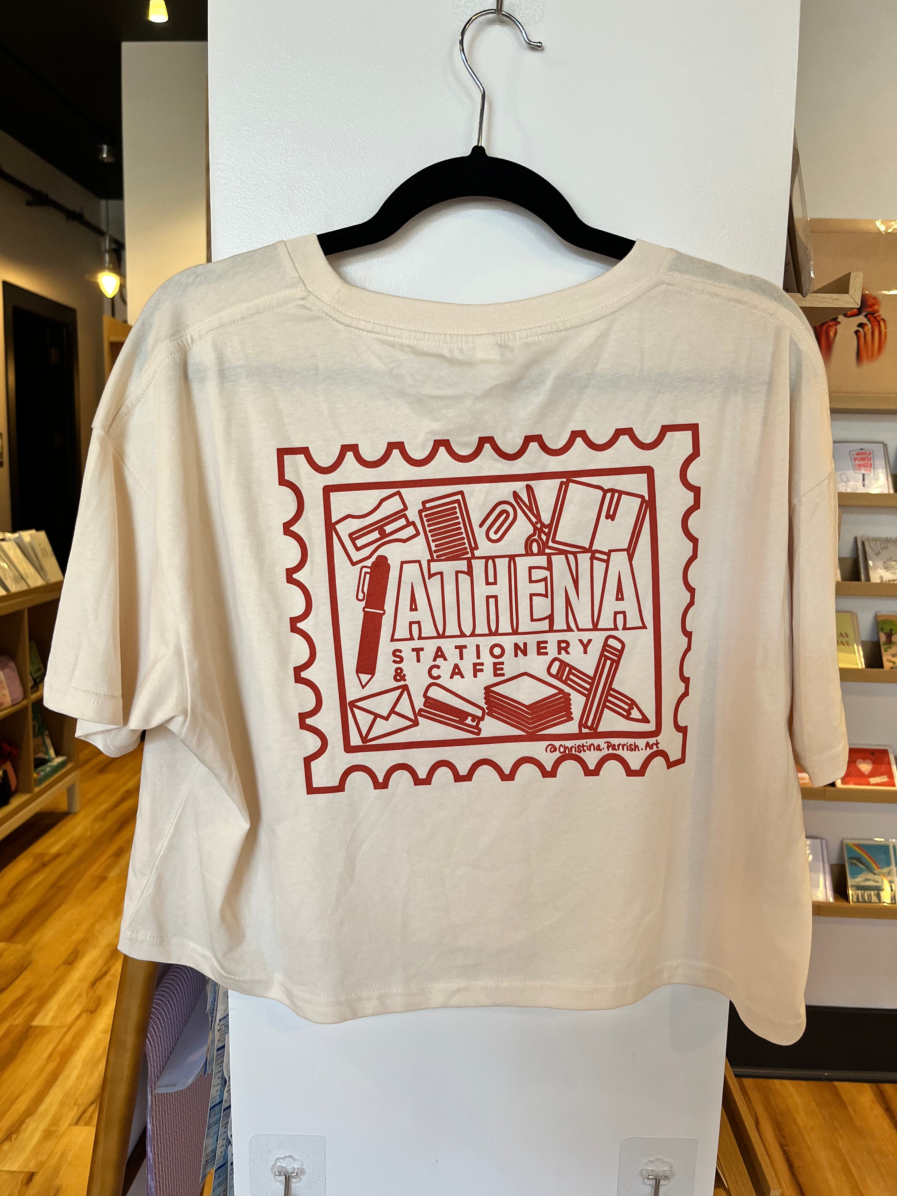 Crop Top Tee stamp design - blood orange