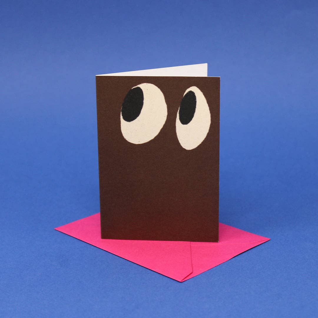 Googly Eye Mini Card: Pale Pink