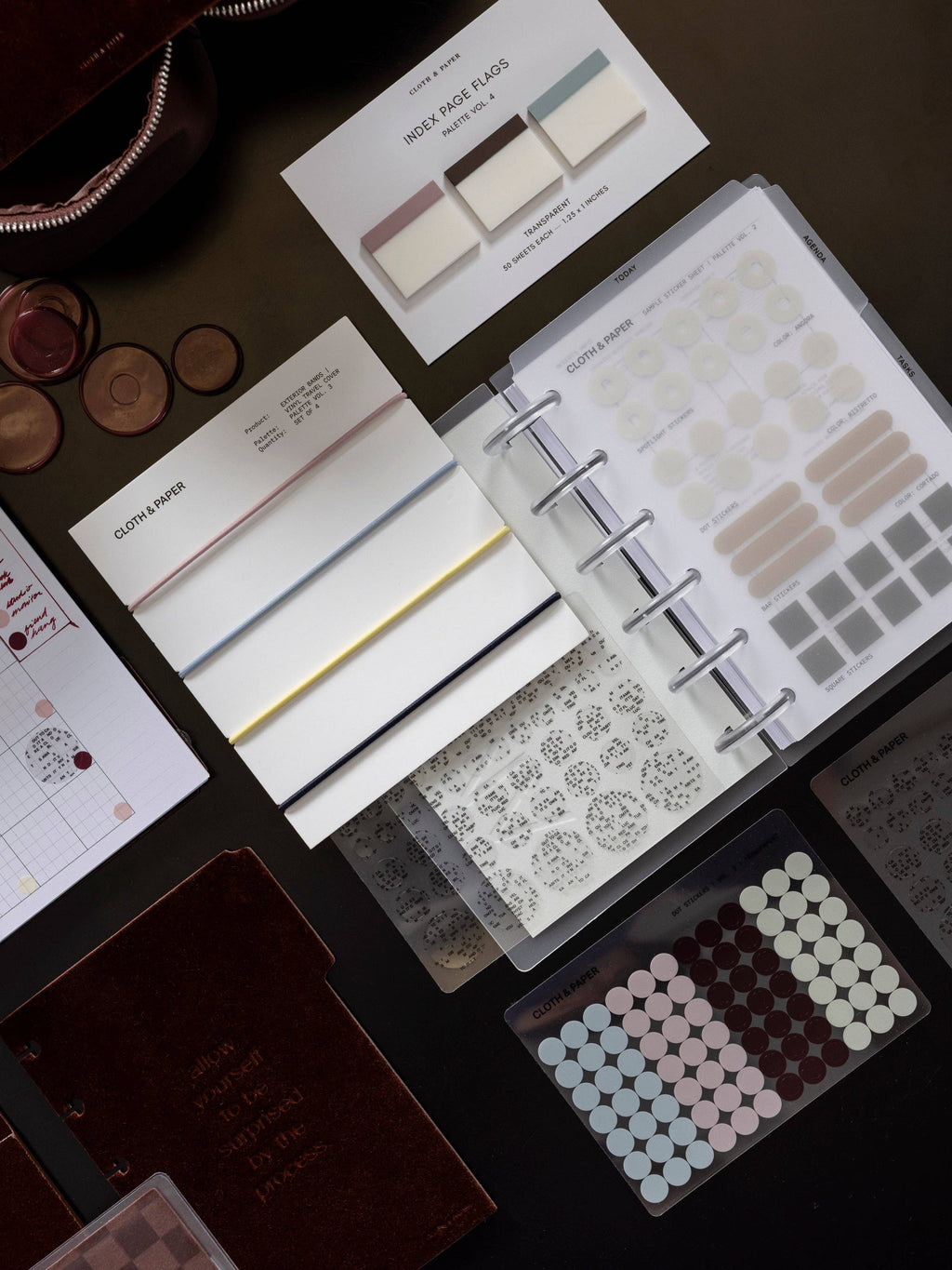 Exterior Bands | Vinyl Travel Cover: Bordeaux, Rouge, White, & Olive