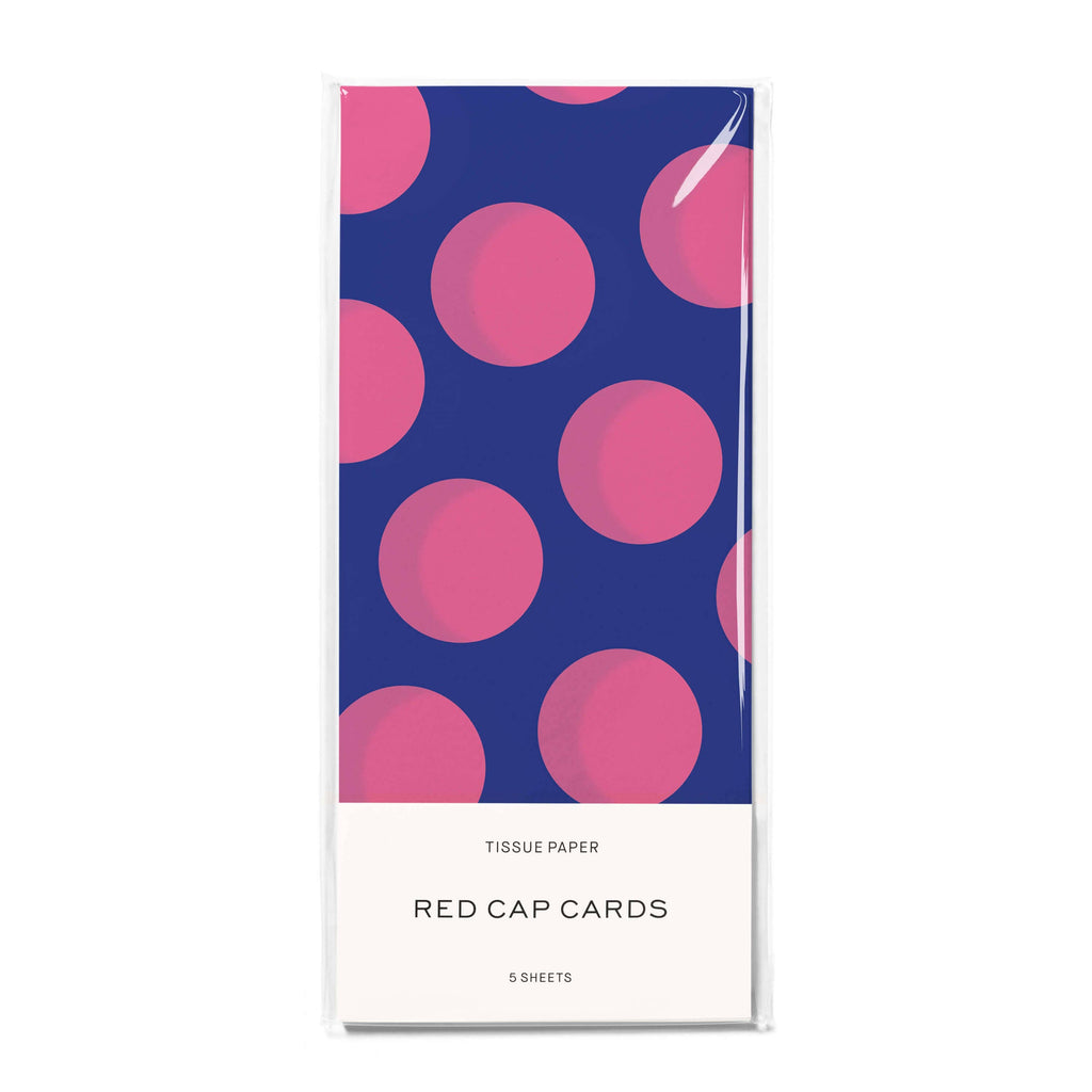 Blue and Pink Dots tissue paper: 5 Sheets