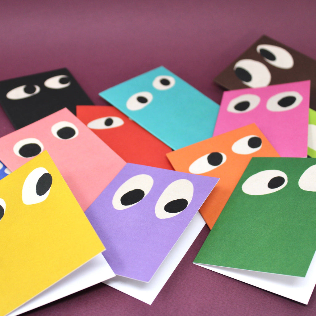 Googly Eye Mini Card: Pale Pink
