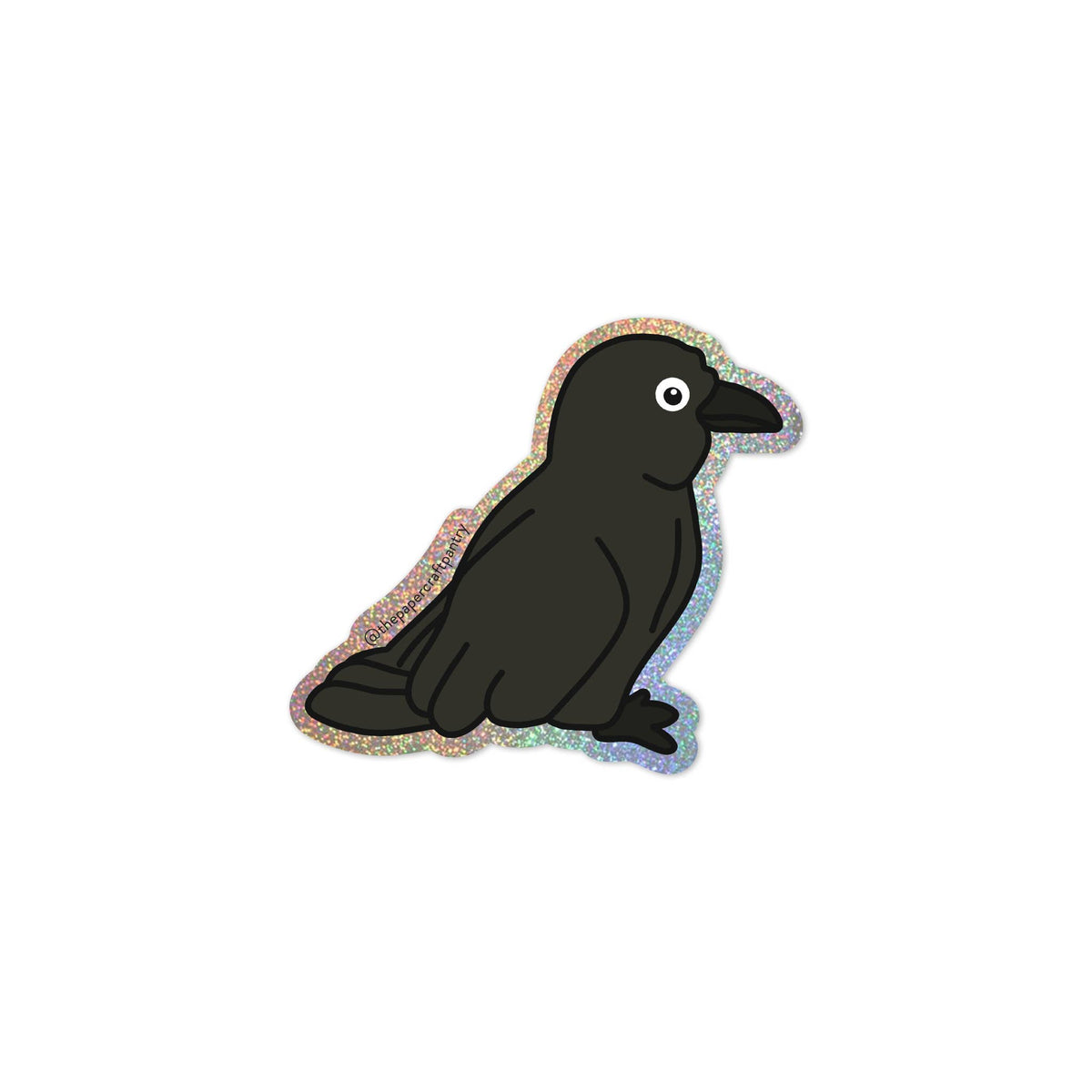 Crow Glitter Sticker | Halloween