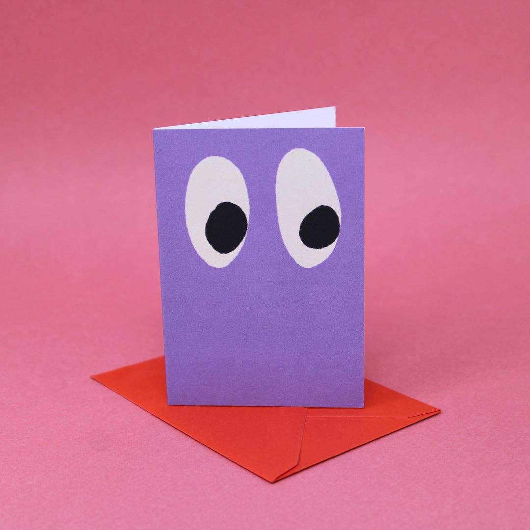 Googly Eye Mini Card: Pale Pink