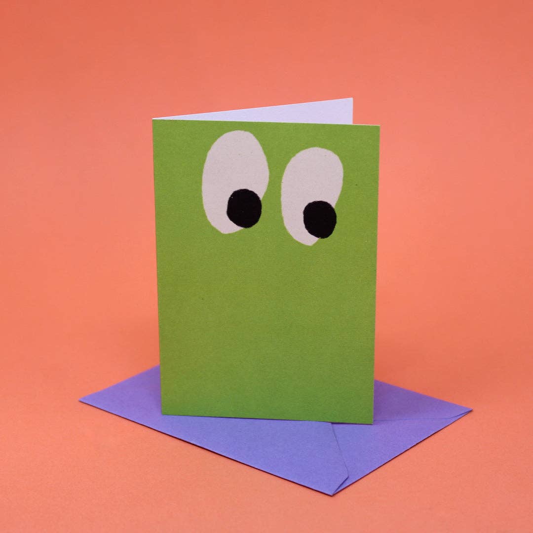Googly Eye Mini Card: Pale Pink