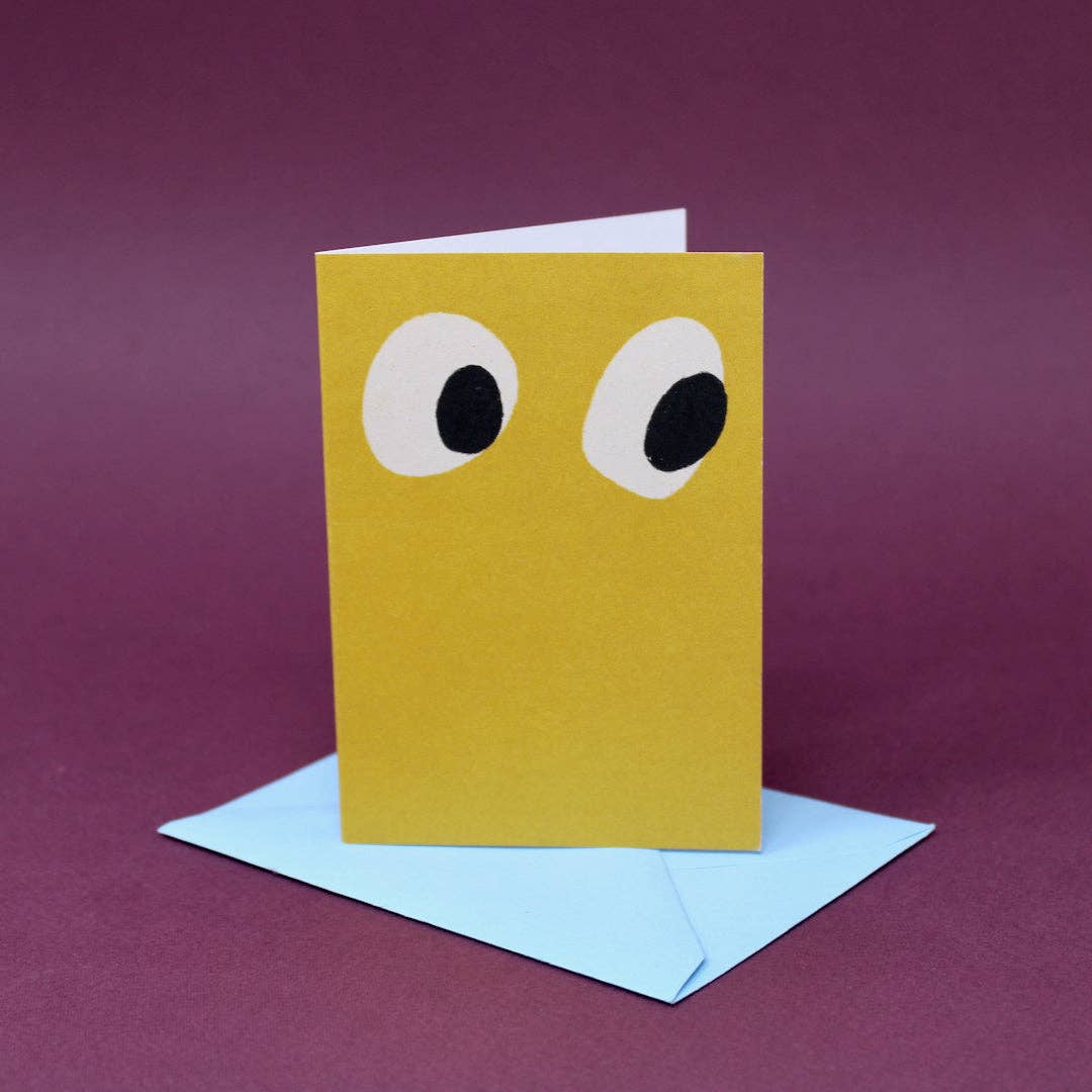 Googly Eye Mini Card: Pale Pink