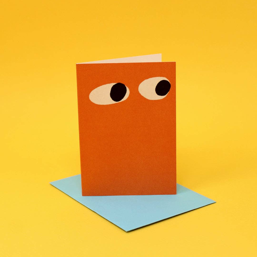 Googly Eye Mini Card: Pale Pink